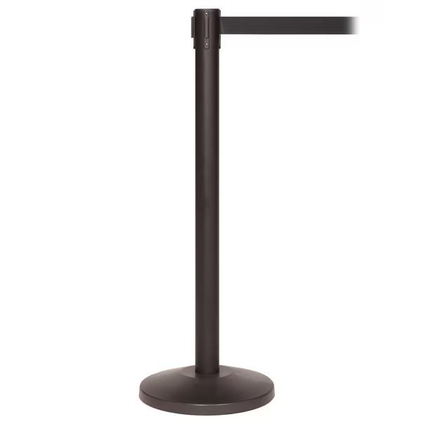 QueueMaster 550, Black Post, 13' Orange Belt, Queue Solutions, Mfr#: QM550B-OR130